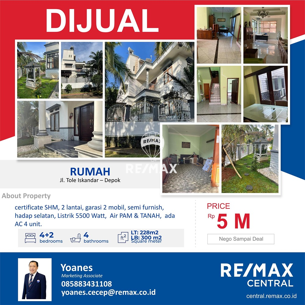 DIJUAL RUMAH 2lantai luas 228 m2 depok jawa barat